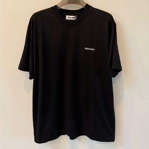 Miu Miu Classic Black Short Sleeve Tee